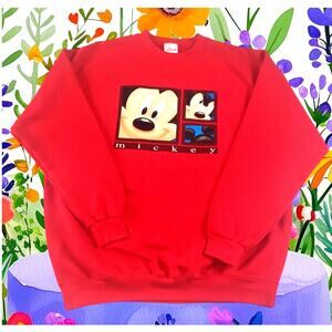 Mickey Mouse Disney Store Sweatshirt Red  X-Large Mickey